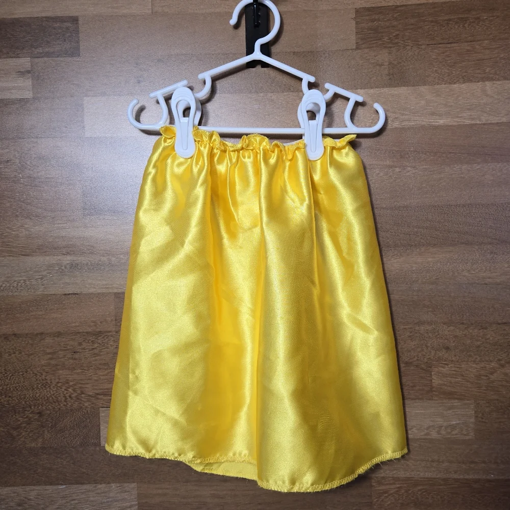 Disney Princess Belle Costume Girls Yellow 2 Piece Dress Up Set Beauty and Beast